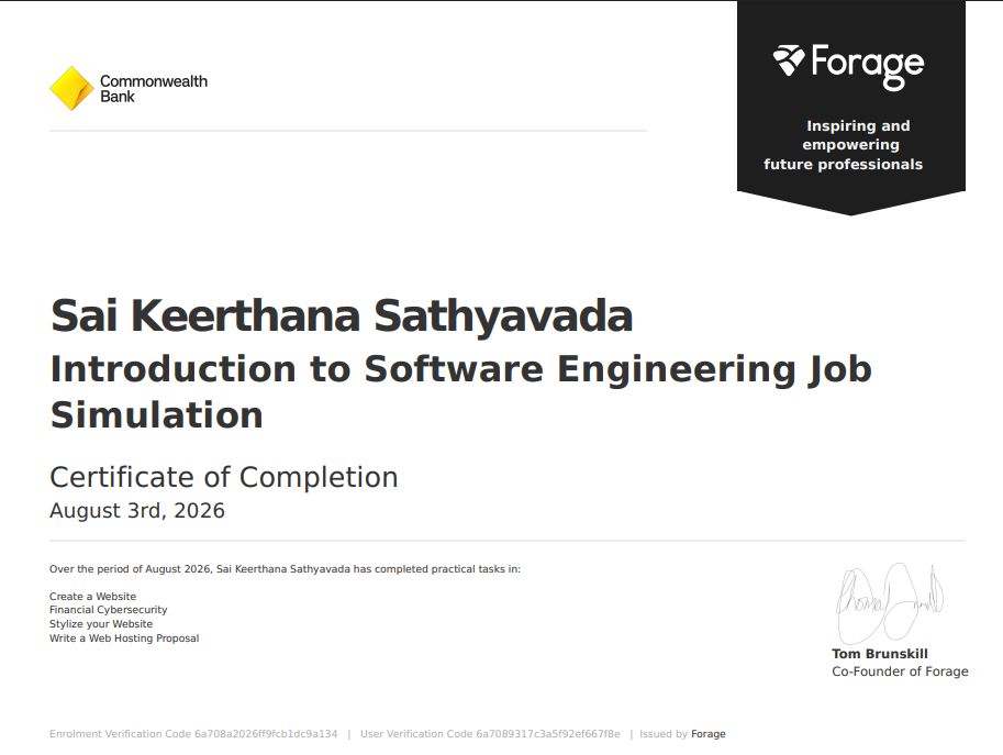 Commonwealth Bank Introduction to Software Engineering Job Simulation