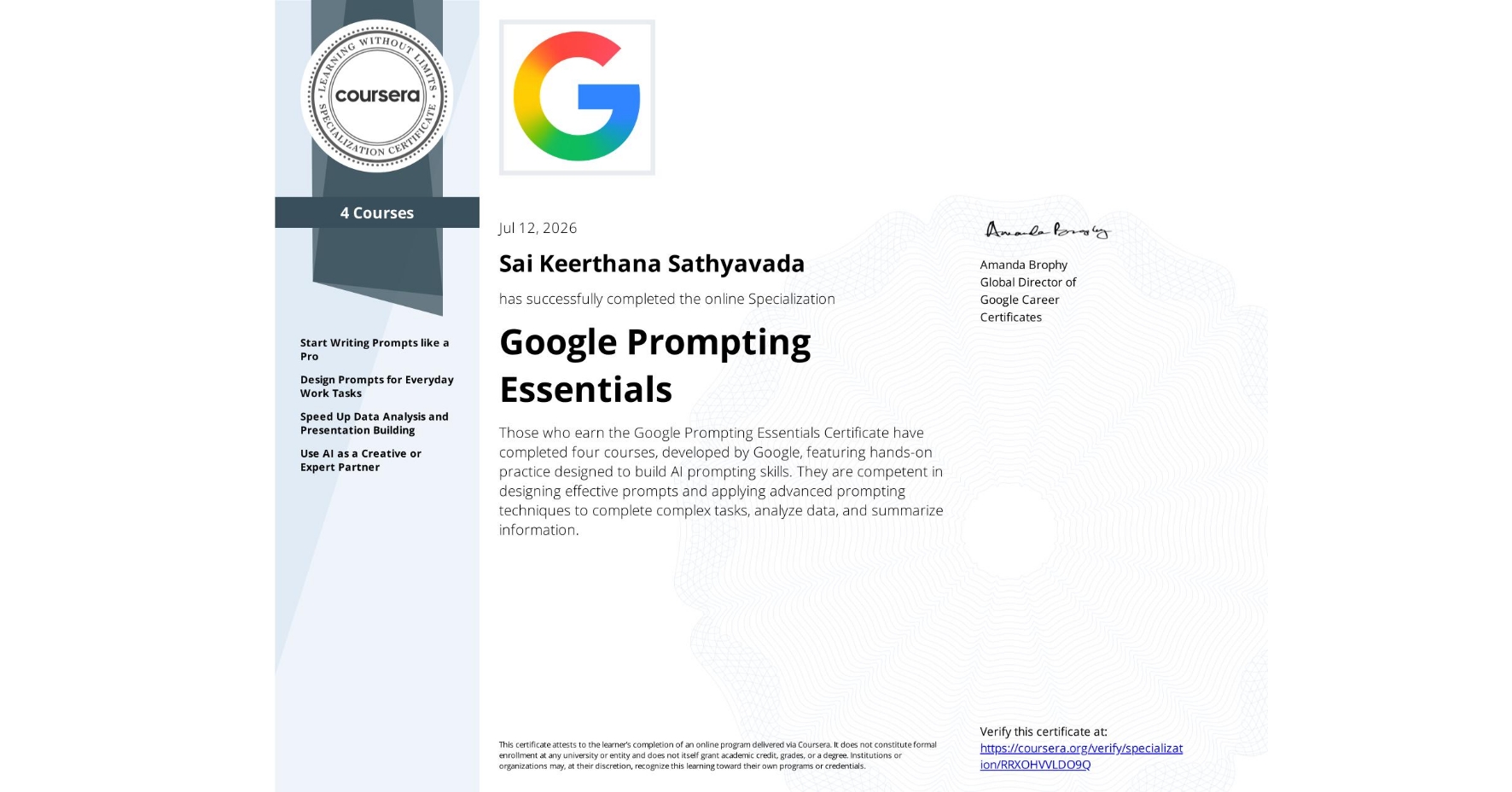 Google Prompting Essentials